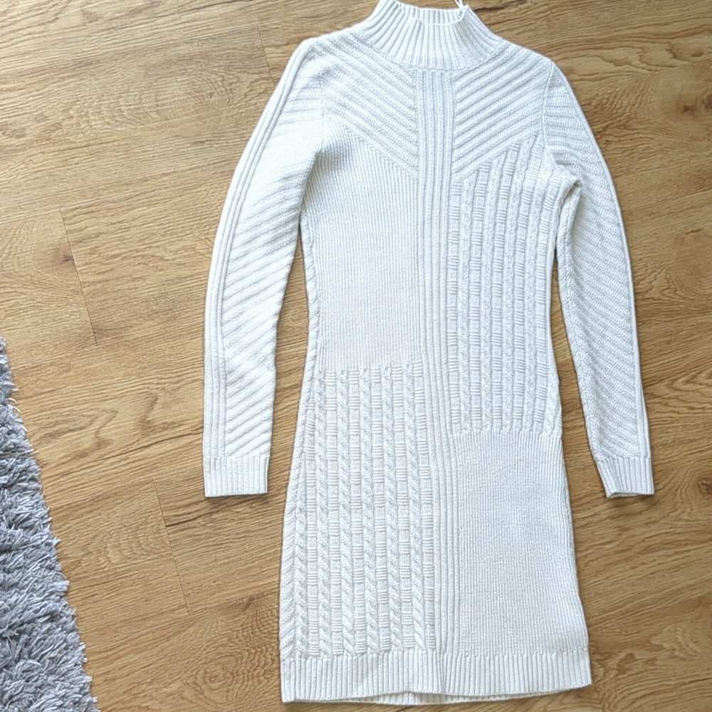 Tahari cream sweater dress